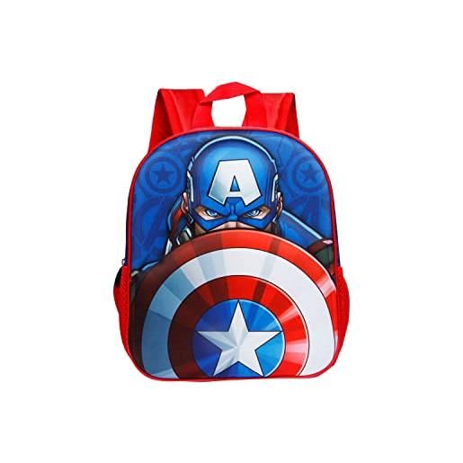 Marvel captain america patriot-zaino 3d piccolo, multicolore, 26 x 31 cm, capacità 8.5 l