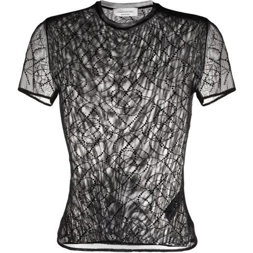 Blumarine t-shirt semi trasparente - nero