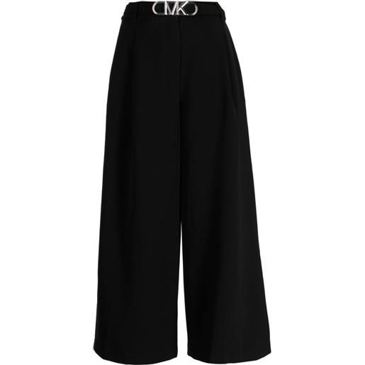 Michael Kors pantaloni crop con cintura logo - nero