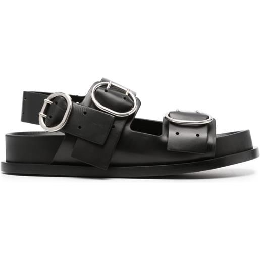 Jil Sander sandali con fibbia a punta aperta - nero
