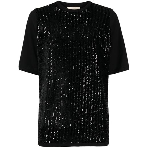 Elie Saab t-shirt con paillettes - nero