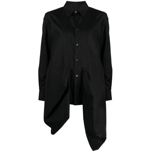 Comme Des Garçons asymmetric-hem cotton shirt - nero