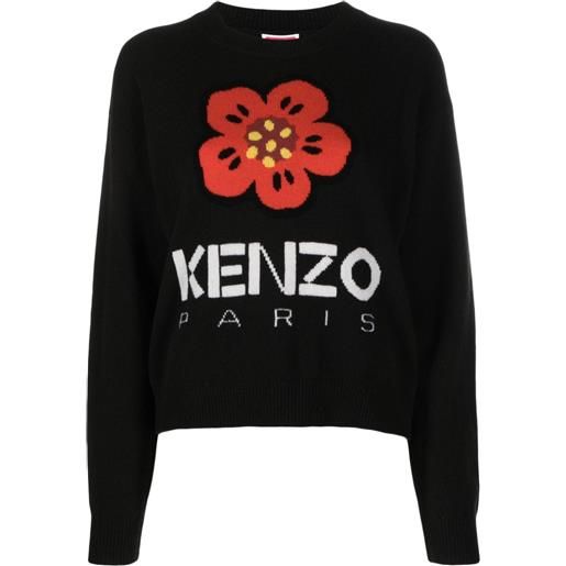 Kenzo boke flower-motif wool jumper - nero