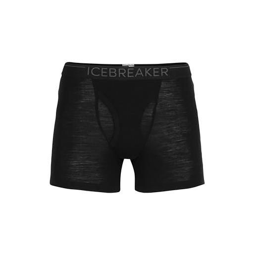 Icebreaker boxers uomo - intimo 100% lana merino - 175 tessuto ultra leggero - nero/monsone, xl
