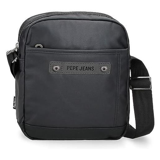 Pepe Jeans hatfield borsa a tracolla portatile nero 22x27x8 cm poliestere, nero, taglia unica, tracolla portatile