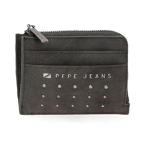 Pepe Jeans holly porta carte di credito nero 11,5 x 8 x 1,5 cm pelle sintetica, nero, taglia unica, porta carte