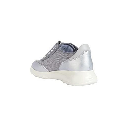 Geox d alleniee, scarpe da ginnastica donna, grigio chiaro/argento, 38 eu