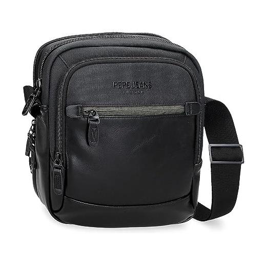 Pepe Jeans grays borsa a tracolla portatile a due scomparti nero 22 x 27 x 10 cm poliestere, nero, taglia unica, borsa a tracolla portatile a due scomparti