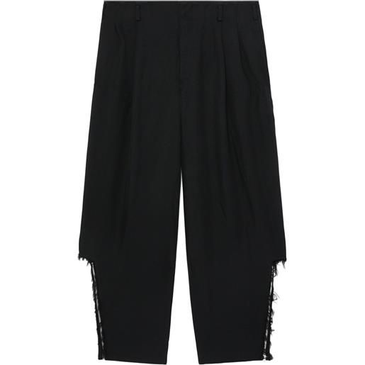 Black Comme Des Garçons pantaloni con cavallo basso - nero