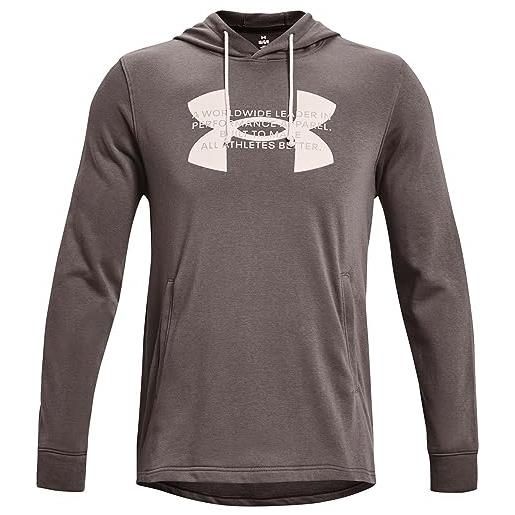 Under Armour felpa con cappuccio da uomo con logo ua rival terry top in pile, 001 nero, s