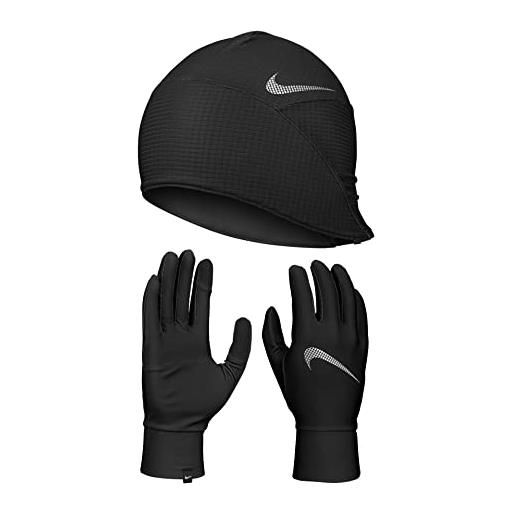 Nike essential running guanti guanti da uomo, uomo, 082 black/black/silver, s/m
