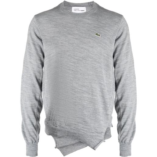 Comme Des Garçons Shirt maglione con applicazione Comme Des Garçons Shirt x lacoste - grigio