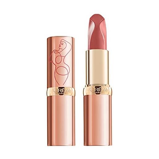 L'Oréal Paris rossetto nude color riche les nus, per labbra morbide e nutrite, colore intenso, 173 impertinent