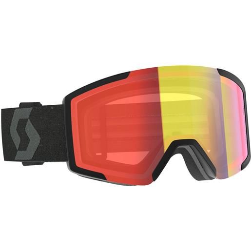 Scott shield+extra lens ls ski goggles arancione light sensitive red chrome/cat 2
