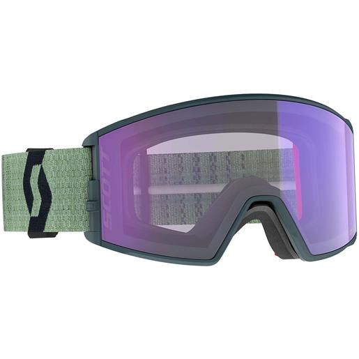 Scott react light sensitive ski goggles verde light sensitive blue chrome/cat2-3