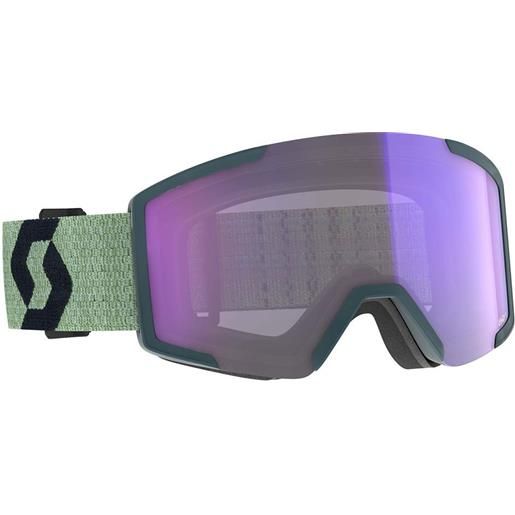 Scott shield light sensitive ski goggles verde light sensitive blue chrome/cat2-4