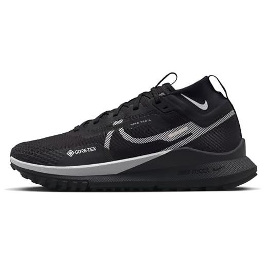 Nike react pegasus 4 gore-tex, women's waterproof trail running shoes donna, black/wolf grey-reflect silver, 42 eu