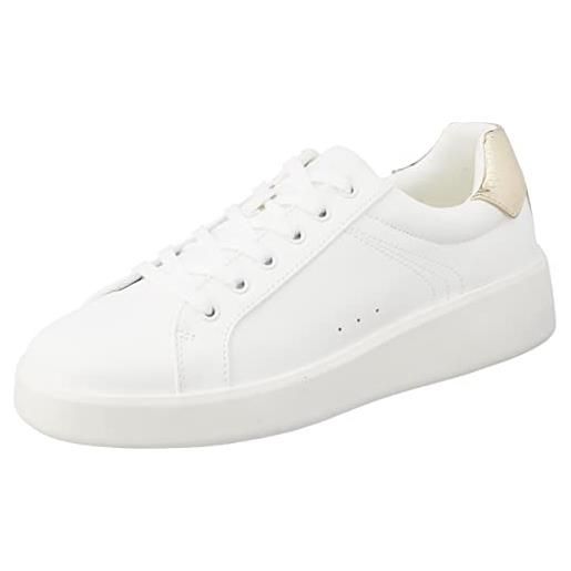 Only shoes onlsoul-4 pu sneaker, scarpe da ginnastica donna, white/detail: w. Black, 41 eu