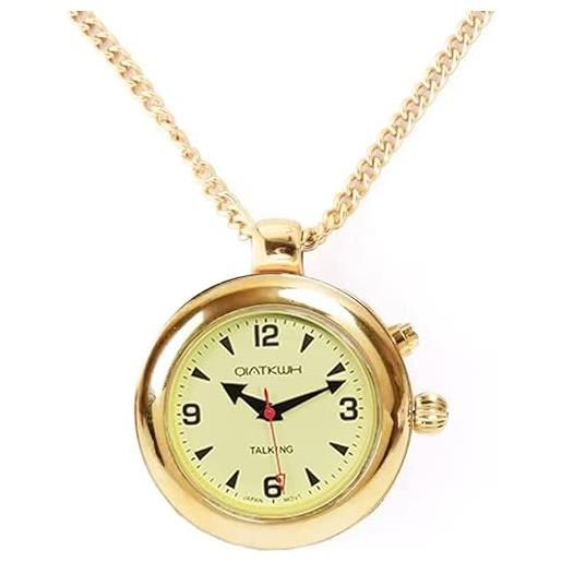 QIATKWH orologio di lingua tedesca, un orologio da tasca elegante e minimalista in oro, nan, nan