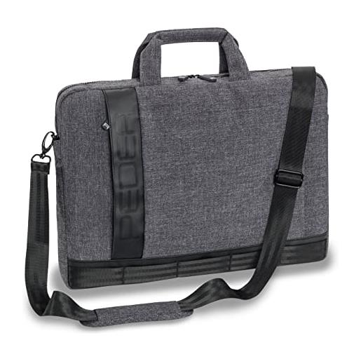PEDEA borsa per pc portatile fancy borsa per notebook fino a 17,3 pollici (43,9 cm) borsa con tracolla, grigio