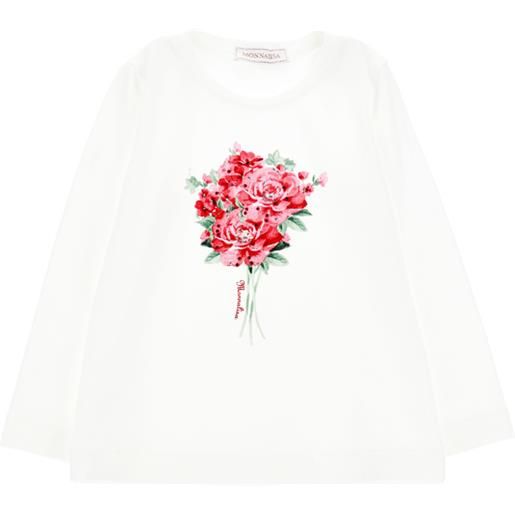 Monnalisa t-shirt jersey maniche lunghe bouquet