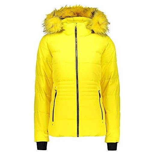 CMP - giacca da sci in twill da donna con cappuccio removibile, yellow, 48