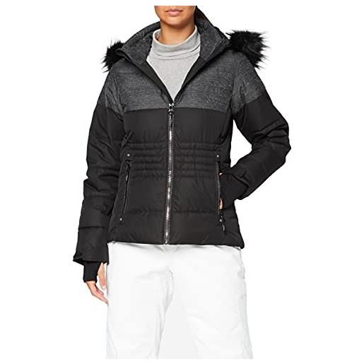 CMP - giacca da sci in twill da donna con cappuccio removibile, nero, 44