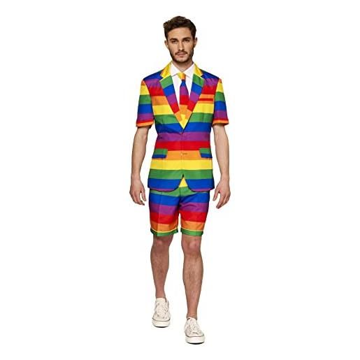 Suitmeister mens casino icons themed suit features a casino print perfect for halloween, fancy dress party or any occasion including, jacket, tie and trousers, size m, summer rainbow, m