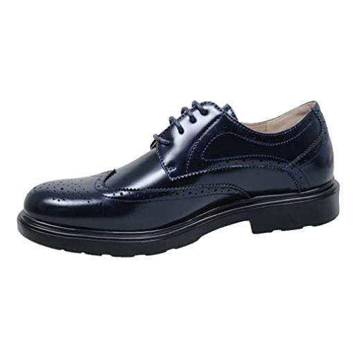Evoga scarpe francesine uomo casual eleganti calzature man's shoes (#a1 blu, 45)