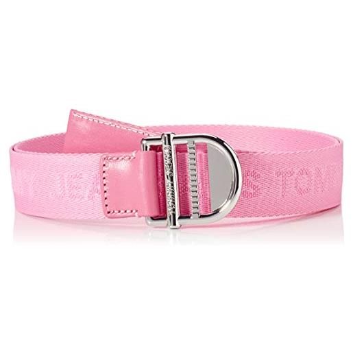Tommy Jeans tjw essential webbing belt 3.5 cintura, rosa diva, 75 cm donna