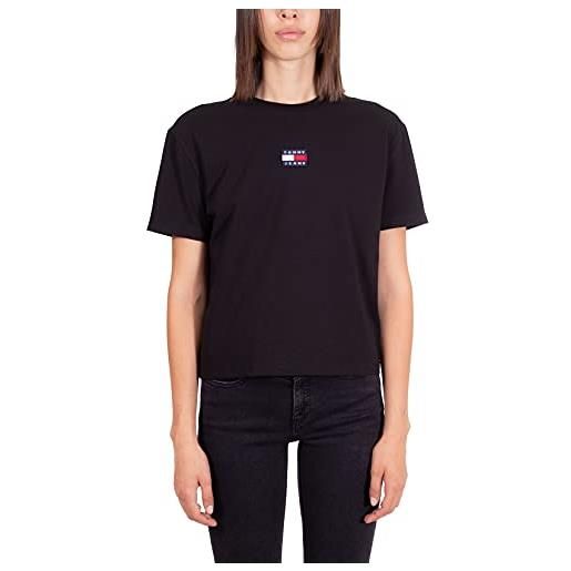 Tommy Jeans - t-shirt donna con badge logo - taglia s