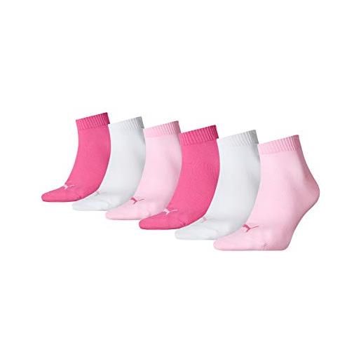 PUMA 12 pair puma sneaker quarter socks unisex mens & ladies, farben: 422 - pink lady, socken & strümpfe: 35-38