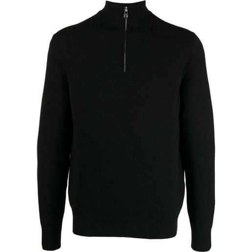 Dunhill maglione con mezza zip - nero