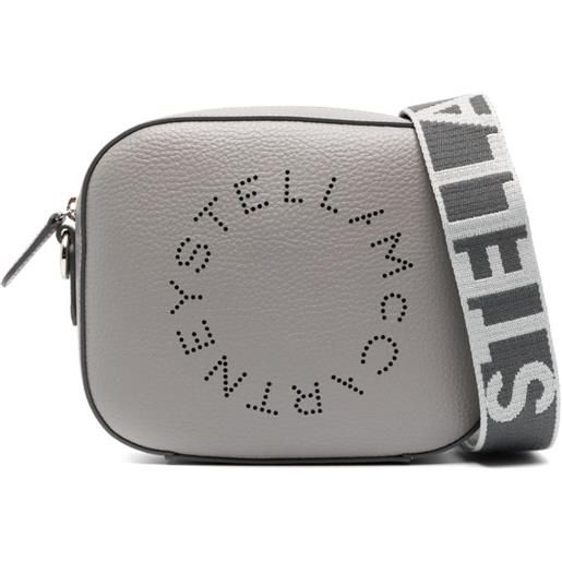 Stella McCartney borsa a tracolla traforata mini - grigio