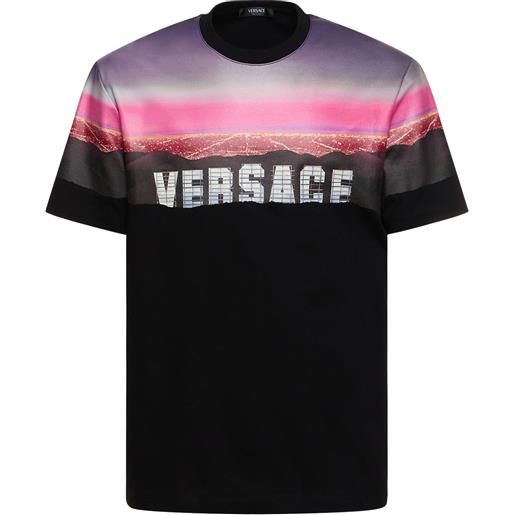 VERSACE t-shirt versace hills in cotone con stampa