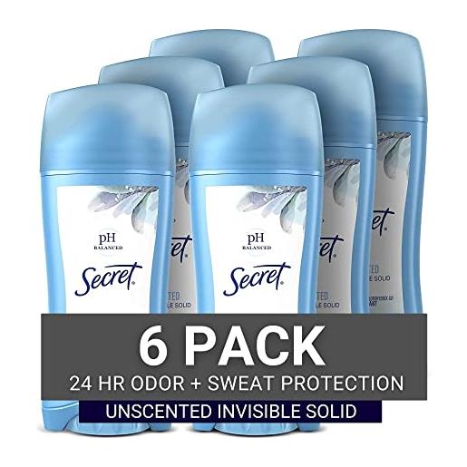 Secret invisible solid unscented antiperspirant & deodorant ph balanced 2.6 oz?(pack of 6) by Secret