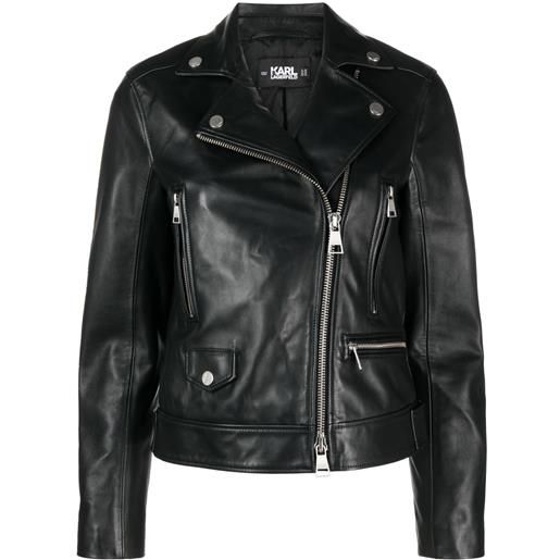 Karl Lagerfeld giacca biker in pelle - nero