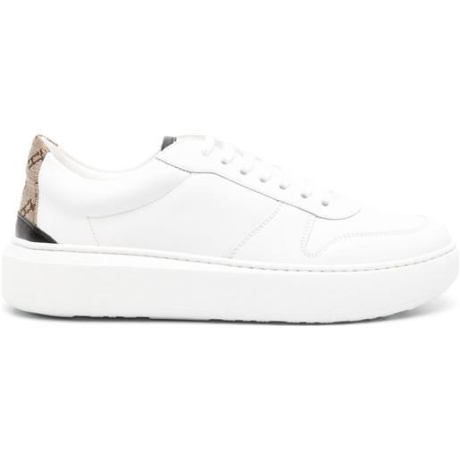 Herno leather lace-up sneakers - bianco