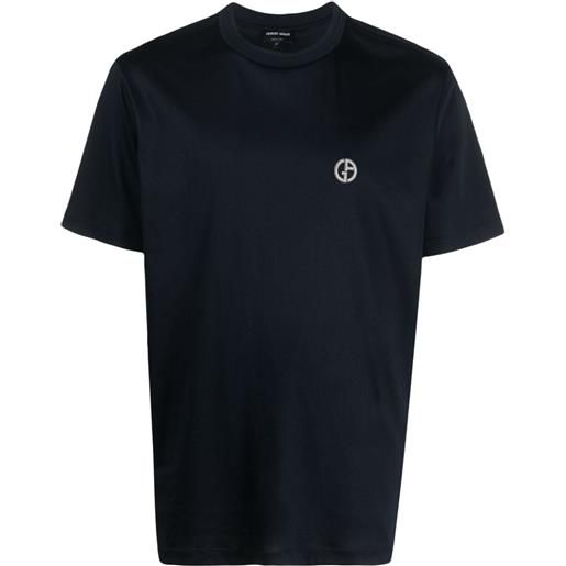 Giorgio Armani t-shirt con ricamo - blu