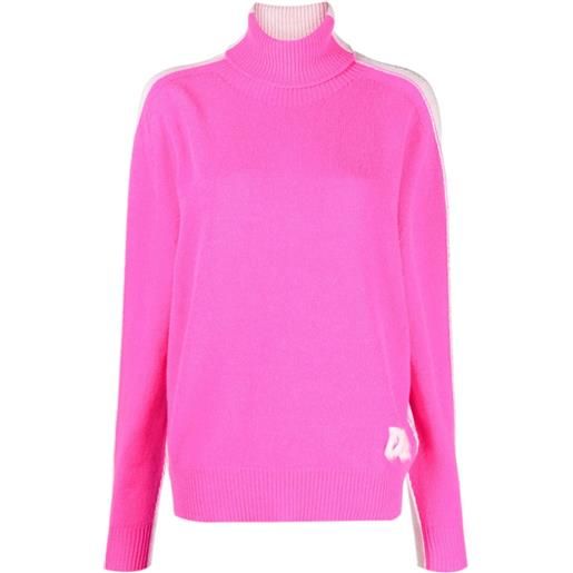 Dsquared2 maglione bicolore a collo alto - rosa