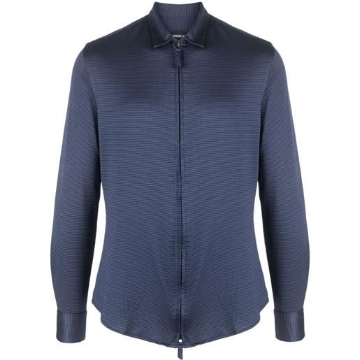 Giorgio Armani camicia con zip - blu