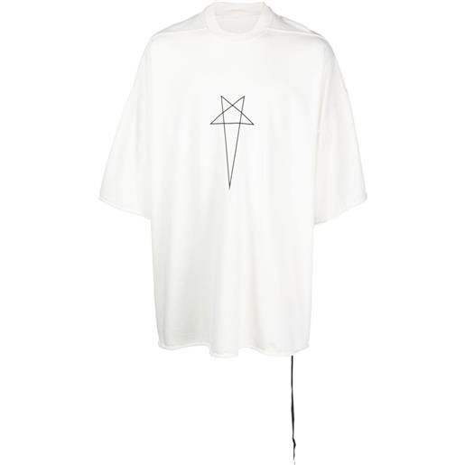 Rick Owens DRKSHDW t-shirt pentagram - bianco