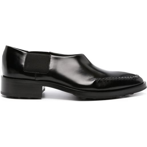 Jil Sander pointed-toe leather loafers - nero