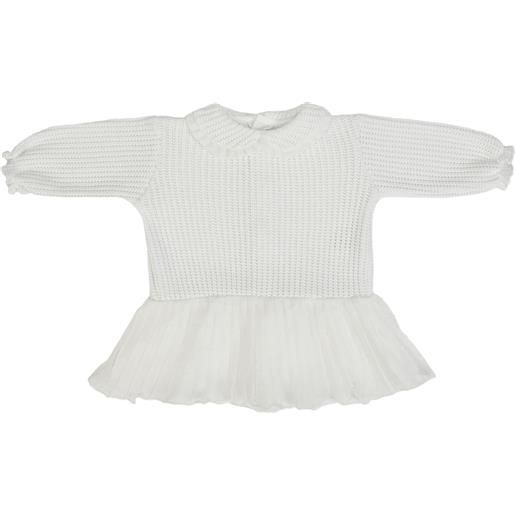 Fs - Baby vestito neonata bambina inverale in tessuto a maglia - bianco