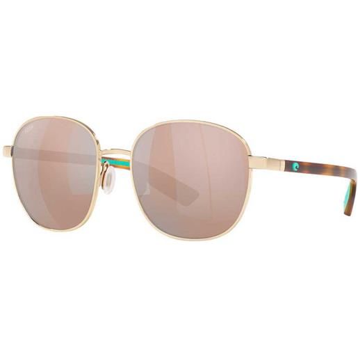 Costa egret mirrored polarized sunglasses oro copper silver mirror 580p/cat2 uomo