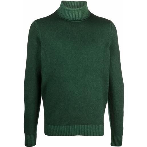 Malo maglione con dettaglio a coste - verde