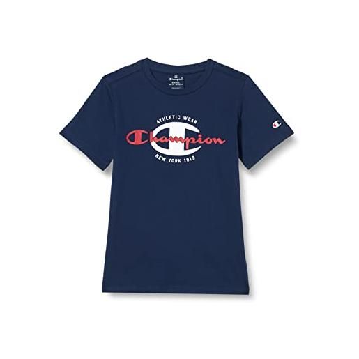 Champion legacy graphic shop c s/s t-shirt, blu marino, 7-8 anni bambini e ragazzi