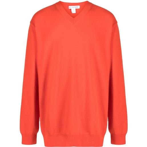 Comme Des Garçons Shirt maglione con scollo a v - arancione
