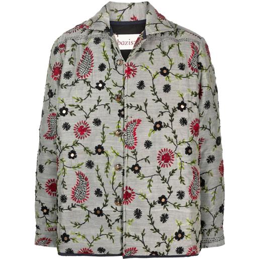 Baziszt giacca ariana con ricamo a fiori - grigio