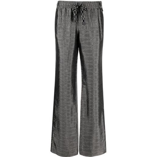 Zadig&Voltaire pantaloni svasati pomy con motivo jacquard - grigio